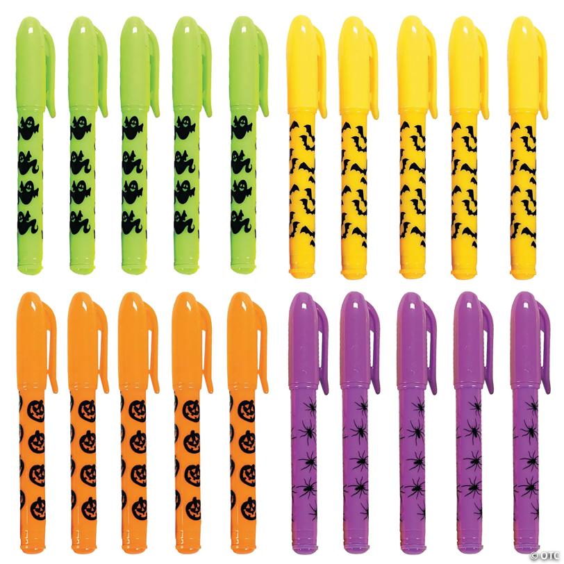 3 1/4" Mini Iconic Halloween Symbols Capped Plastic Pens - 20 Pc.