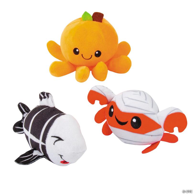 3 1/4" - 5" Halloween Sea Life Stuffed Animal Characters - 12 Pc.