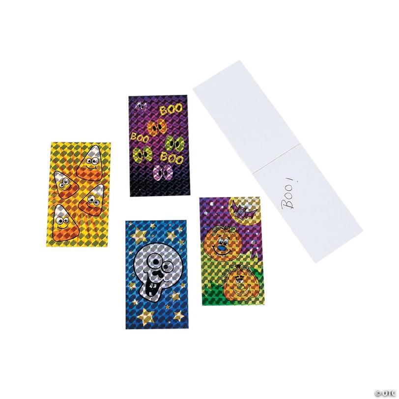 3 3/4" Bulk 72 Pc. Prismatic Halloween Icon Blank Paper Notepads