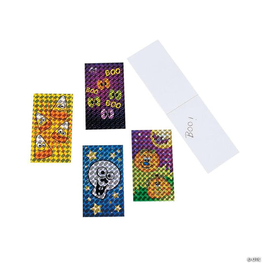 3 3/4" Bulk 72 Pc. Prismatic Halloween Icon Blank Paper Notepads