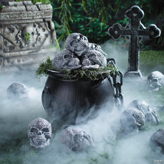 3 3/4" x 5 1/2" Textured Grinning Gray Skulls Halloween Decoration