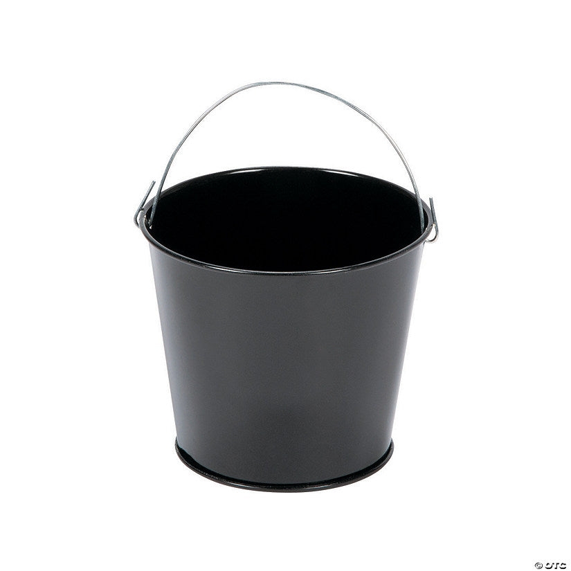 Mini Black Favor Pails - 12 Pc. halloween
