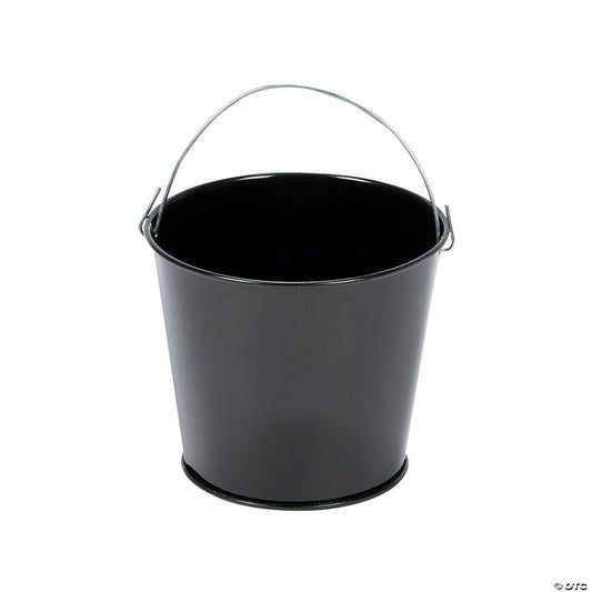 Mini Black Favor Pails - 12 Pc. halloween