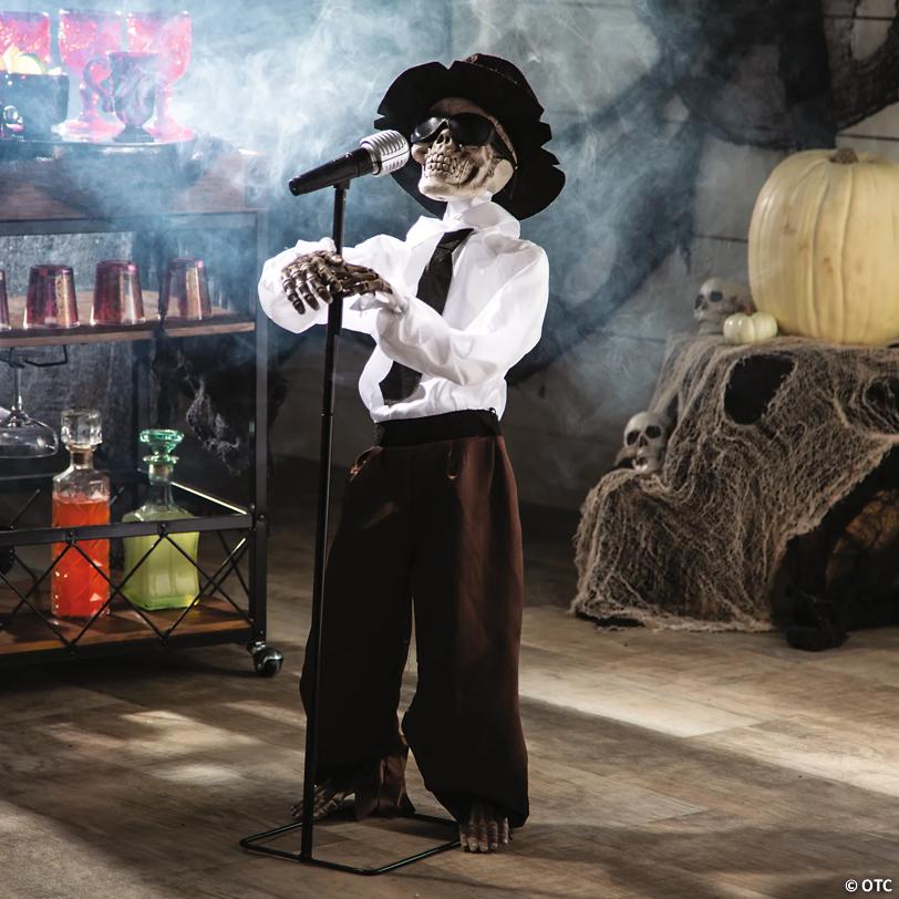 3 Ft. Animated Standing Singing Skeleton Halloween Decoration