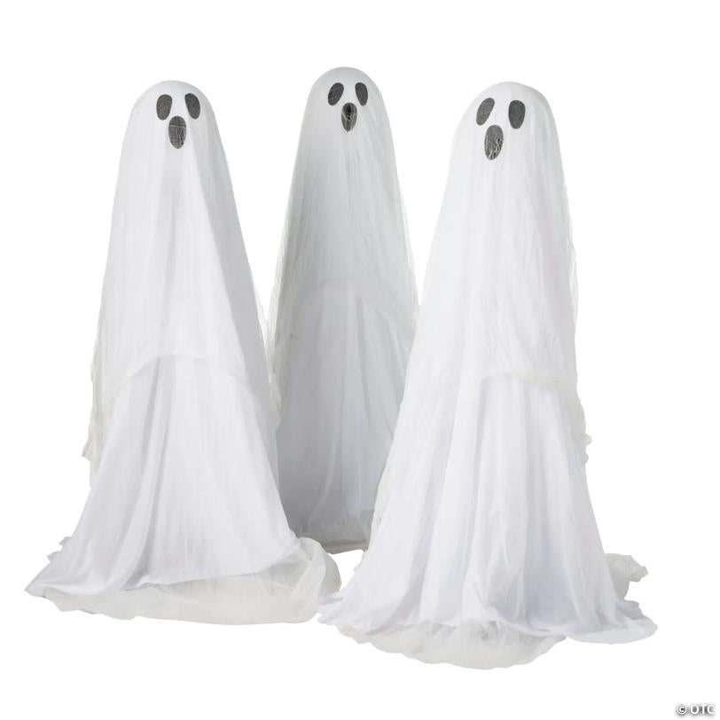3 Ft. Glowing Face Ghost Trio Halloween Outdoor Yard Decoration - 3 Pc.
