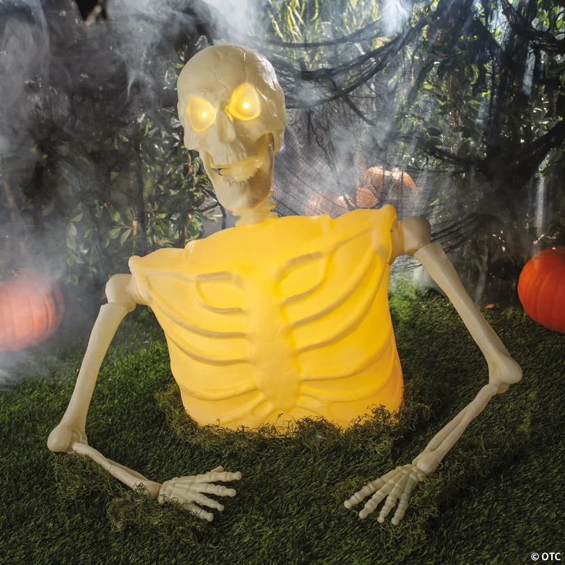 3 Ft. Light-Up Posable Skeleton Groundbreaker Halloween Decoration