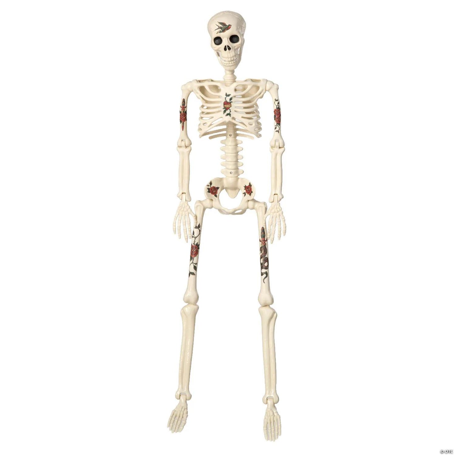 3 Ft. Posable Skeleton with Tattoos Halloween Decoration