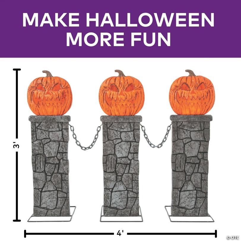 3 Ft. x 4 Ft. Pumpkin Fence Halloween Decoration