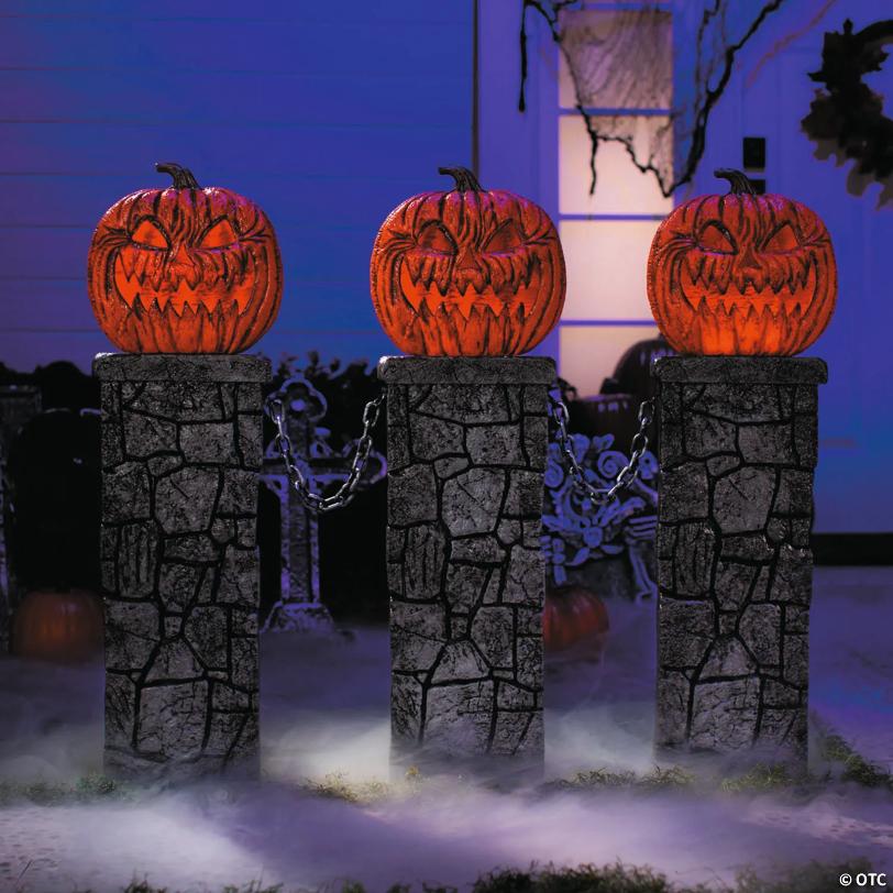 3 Ft. x 4 Ft. Pumpkin Fence Halloween Decoration