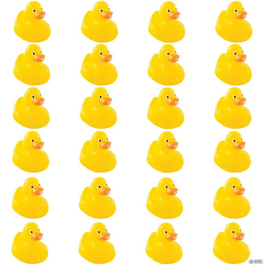 3" Large Classic Yellow Rubber Ducks - 24 Pc.