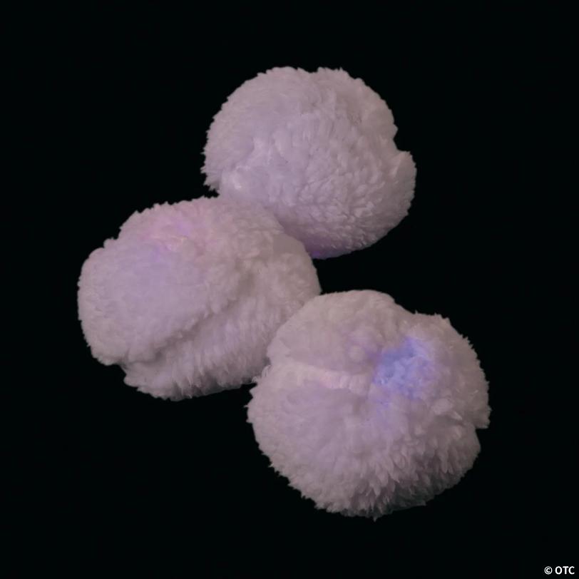 3" Mini Light-Up White Fuzzy Stuffed Snowballs - 12 Pc.