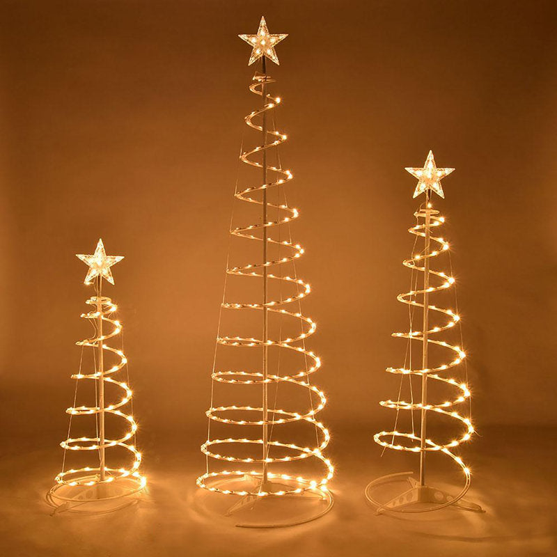 3 Pack of Spiral Trees with LEDS