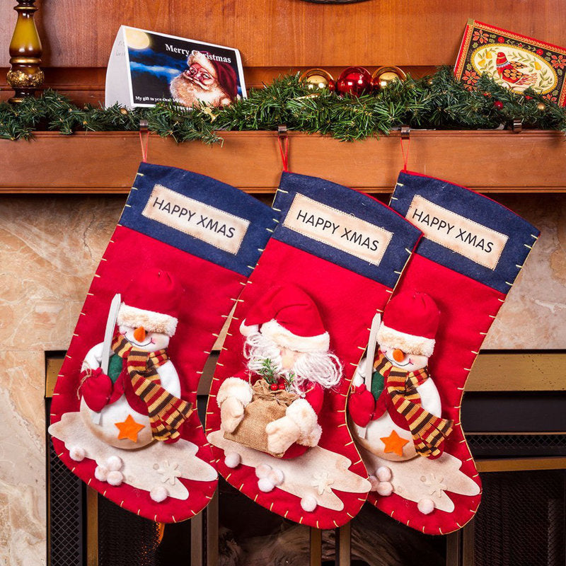 3 Piece Classic Christmas Stockings