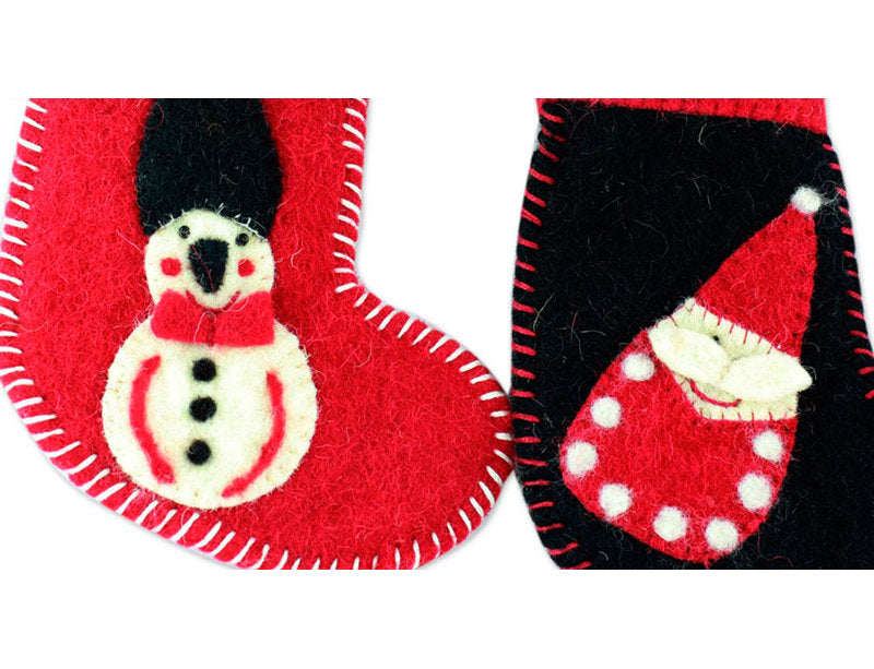 3 Piece Hand-Crafted Christmas Stocking Ornament Set
