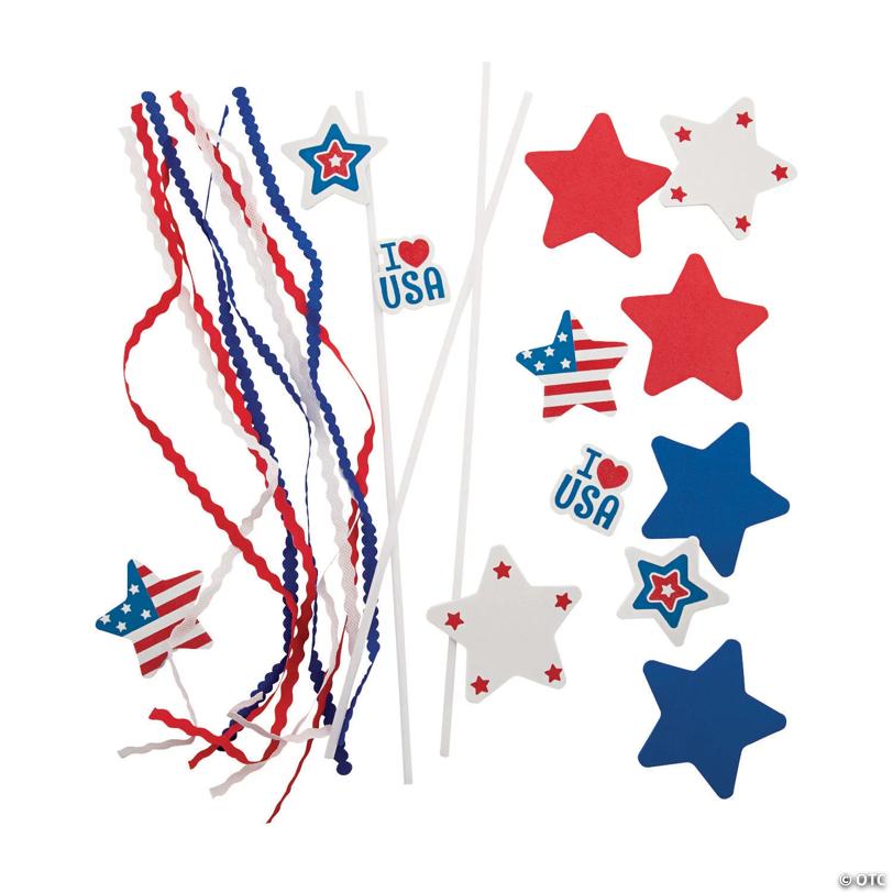 3" x 18 1/4" Patriotic Wand Foam Craft Kit - Makes 12