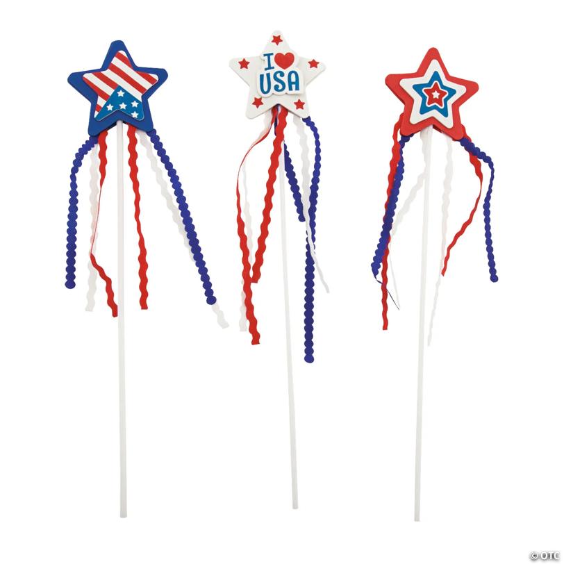 3" x 18 1/4" Patriotic Wand Foam Craft Kit - Makes 12