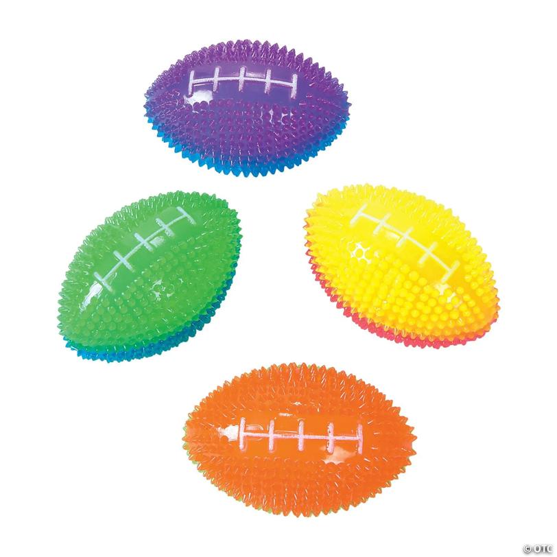 3" x 2" Mini Light-Up Spike Bright Colors Football Assortment - 12 Pc.