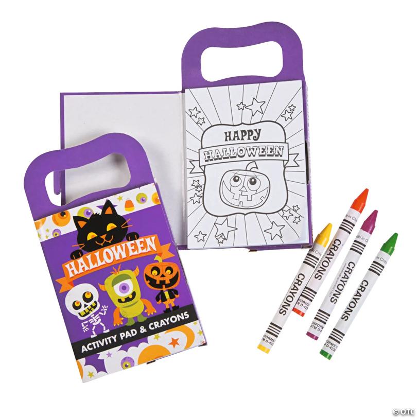 3" x 5 1/2" Mini Halloween Activity Books with Crayons - 12 Pc.
