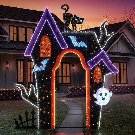 Member's Mark 10' Pre-Lit Haunted House Arch | USA Decoration®