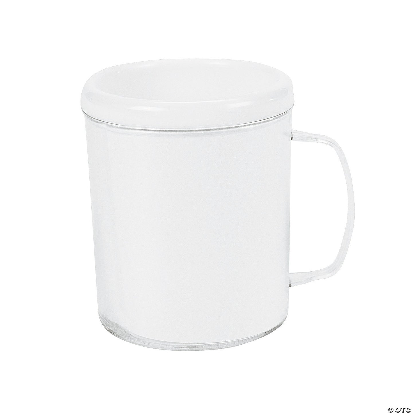 4" 8 oz. Bulk 48 Pc. DIY Clear BPA-Free Plastic Mugs with White Paper Inserts | USA Decoration®