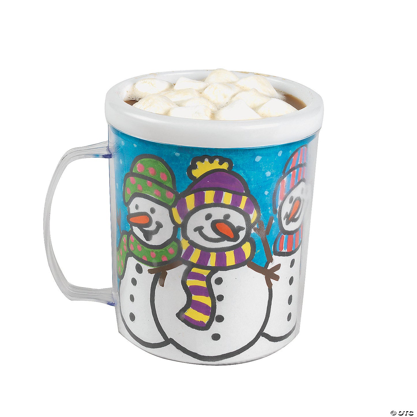 4" 8 oz. Bulk 48 Pc. DIY Clear BPA-Free Plastic Mugs with White Paper Inserts | USA Decoration®