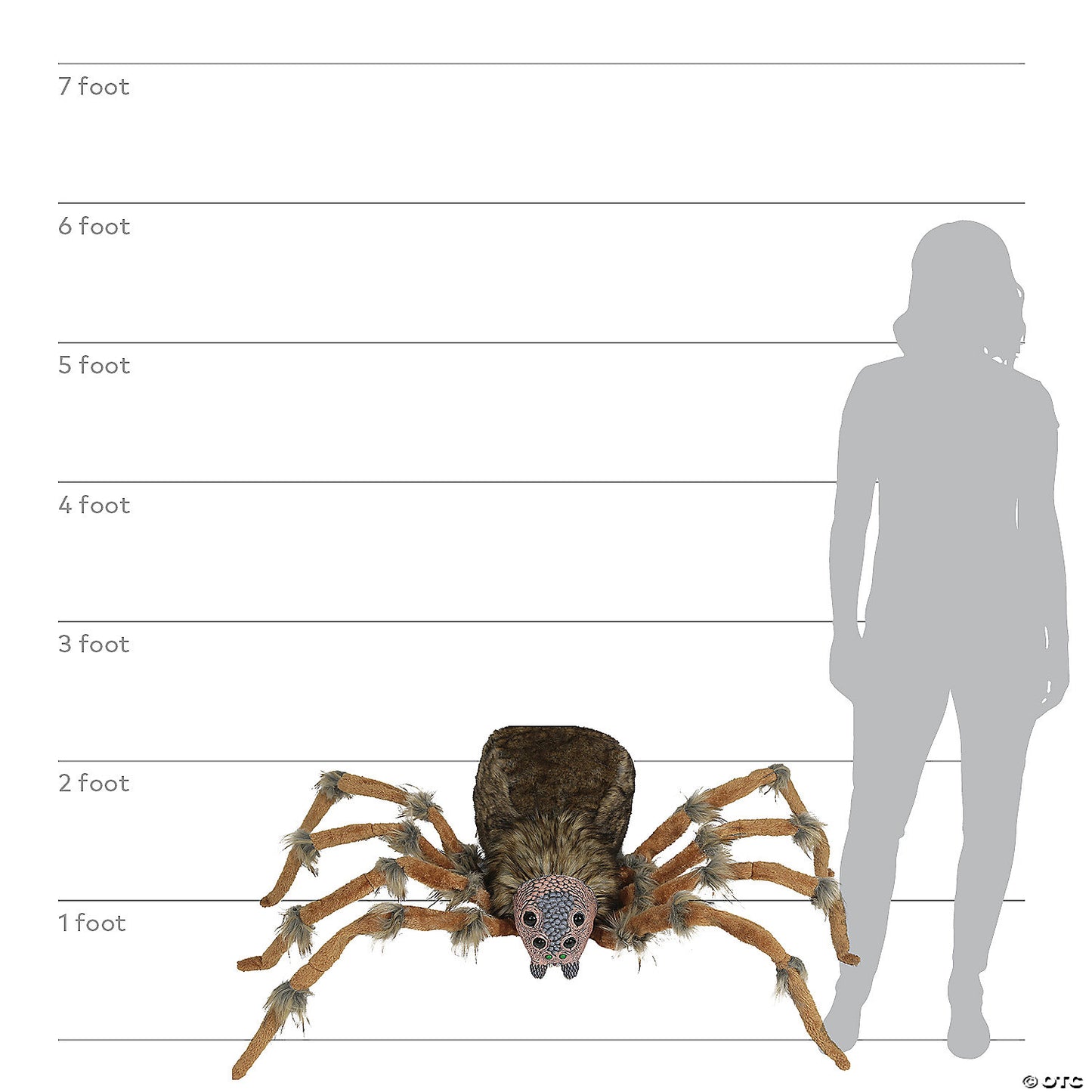 4 Ft. 5" Deluxe Light-Up Furry Wolf Spider Halloween Decoration | USA Decoration®