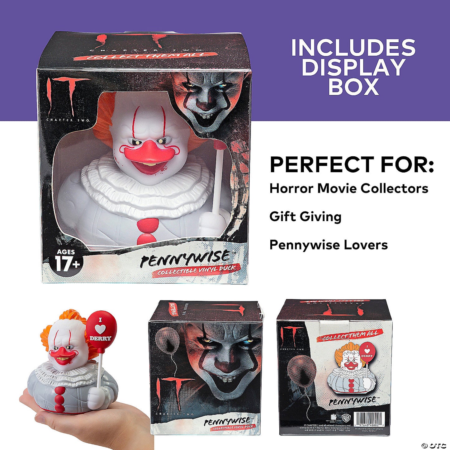 4" x 4 1/2" IT: Chapter 2™ Pennywise™ the Clown Collectible Rubber Duck | USA Decoration®