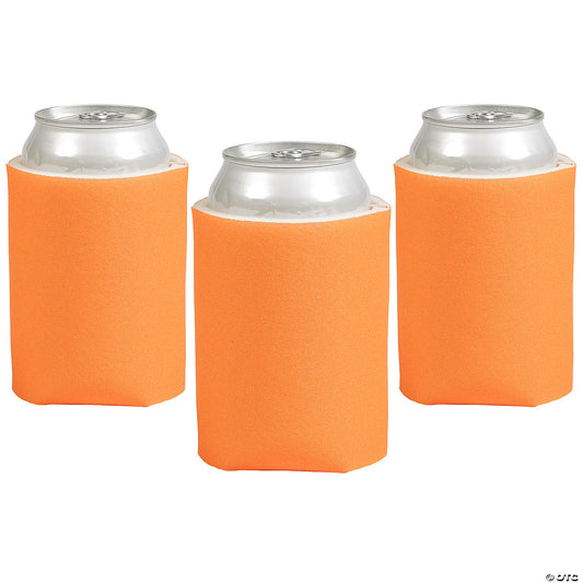 Per Dozen: 4" x 5 1/4" Soild Color Orange Foam Standard Can Coolers - 12 Pc. | USA Decoration®