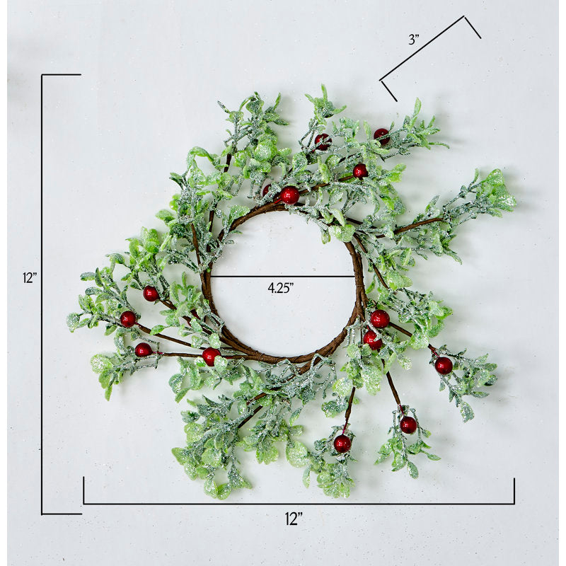 Artificial Pine Christmas Wreath displayed on a front door