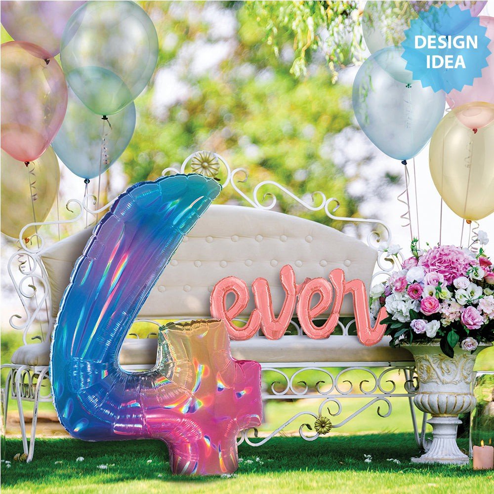 Foil Balloon Number 1 Opal Rainbow Megaloon