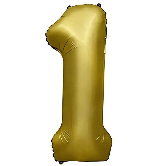 32 inch NUMBER 1 - METAL BALLOONS - VINTAGE GOLD | USA Decoration®