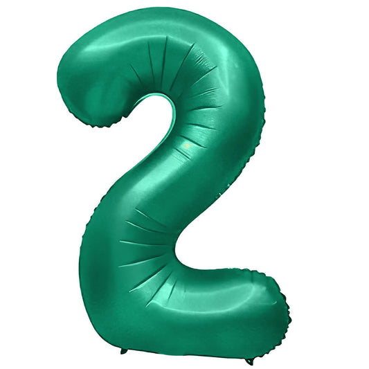 32 inch NUMBER 2 - METAL BALLOONS - GREEN | USA Decoration®