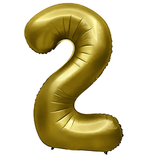 32 inch NUMBER 2 - METAL BALLOONS - VINTAGE GOLD | USA Decoration®