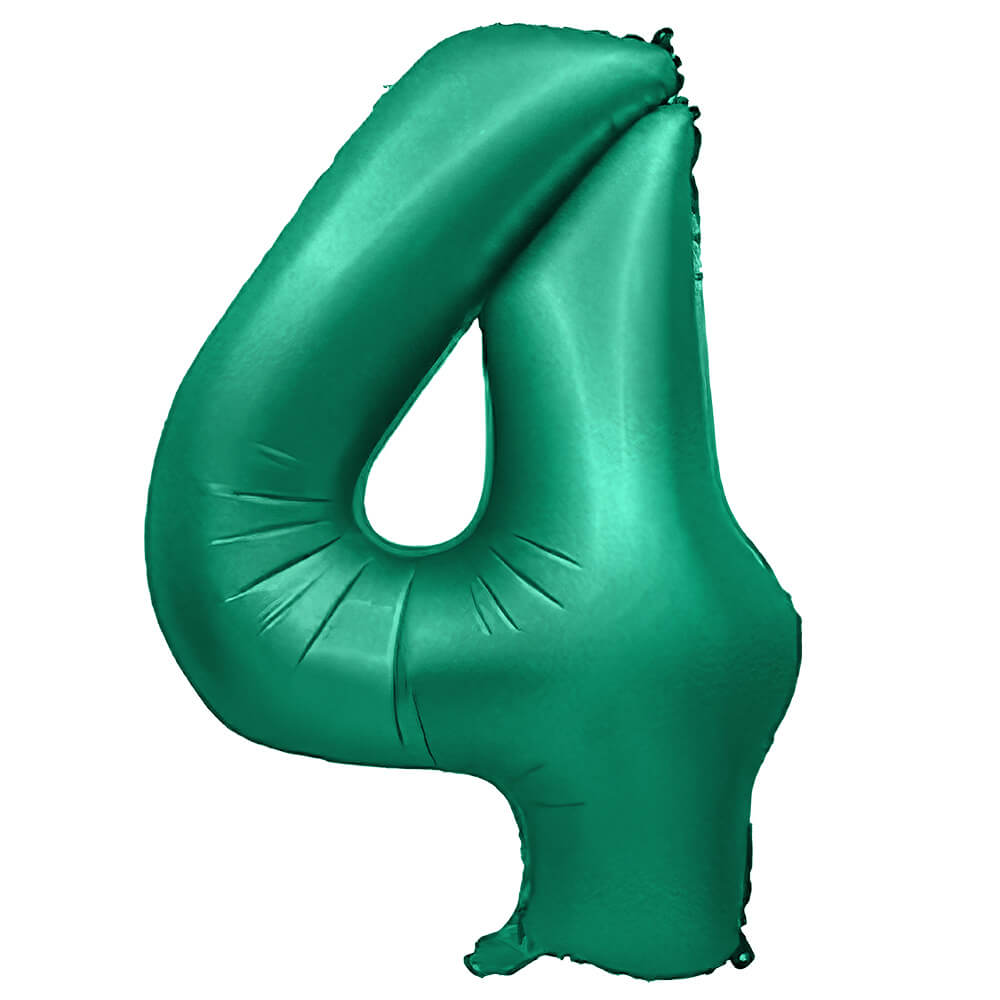32 inch NUMBER 4 - METAL BALLOONS - GREEN | USA Decoration®
