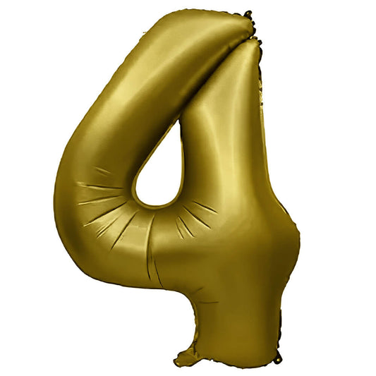 32 inch NUMBER 4 - METAL BALLOONS - VINTAGE GOLD | USA Decoration®