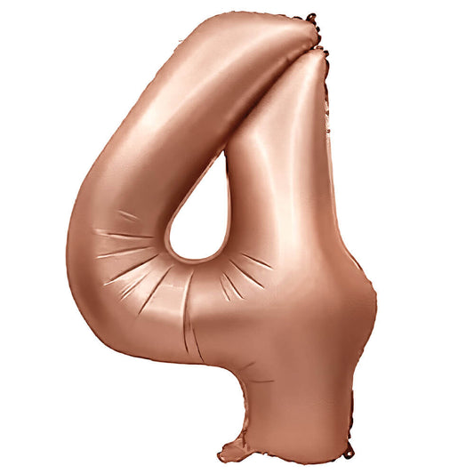 32 inch NUMBER 4 - METAL BALLOONS - ROSE GOLD | USA Decoration®