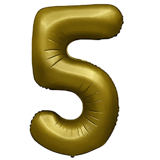 32 inch NUMBER 5 - METAL BALLOONS - VINTAGE GOLD | USA Decoration®
