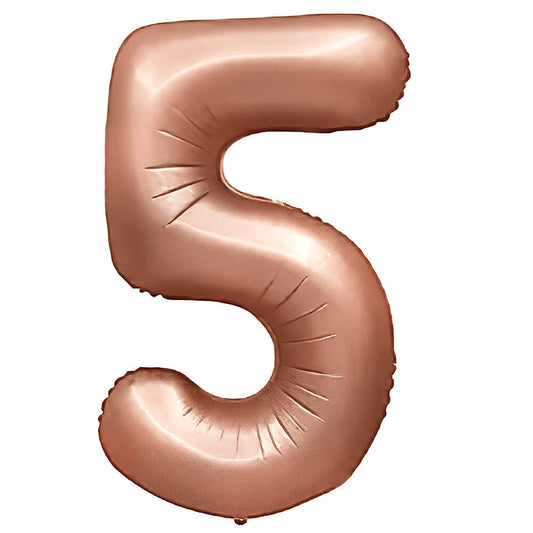 32 inch NUMBER 5 - METAL BALLOONS - ROSE GOLD | USA Decoration®