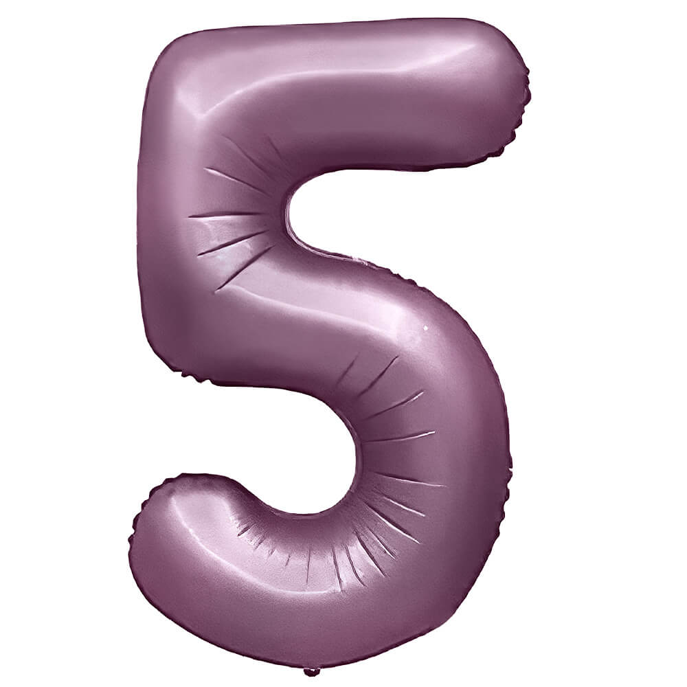 32 inch NUMBER 5 - METAL BALLOONS - PURPLE LILAC | USA Decoration®