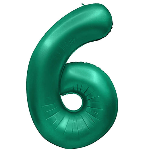 32 inch NUMBER 6 - METAL BALLOONS - GREEN | USA Decoration®