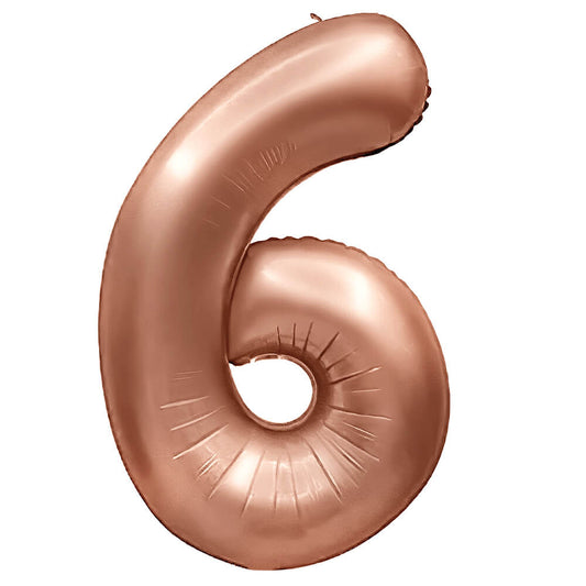 32 inch NUMBER 6 - METAL BALLOONS - ROSE GOLD | USA Decoration®
