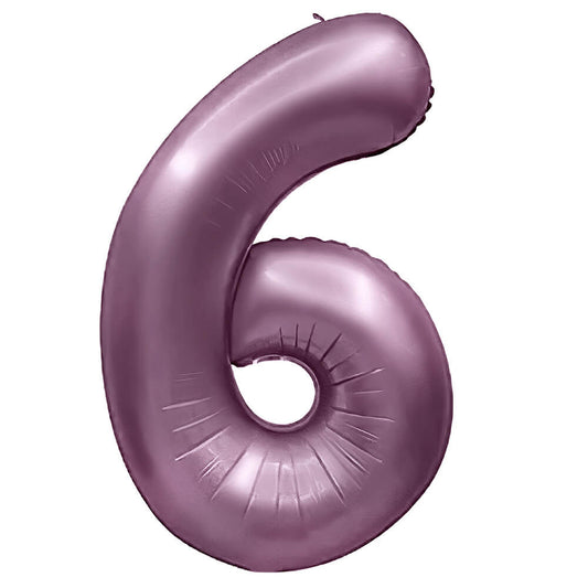 32 inch NUMBER 6 - METAL BALLOONS - PURPLE LILAC | USA Decoration®