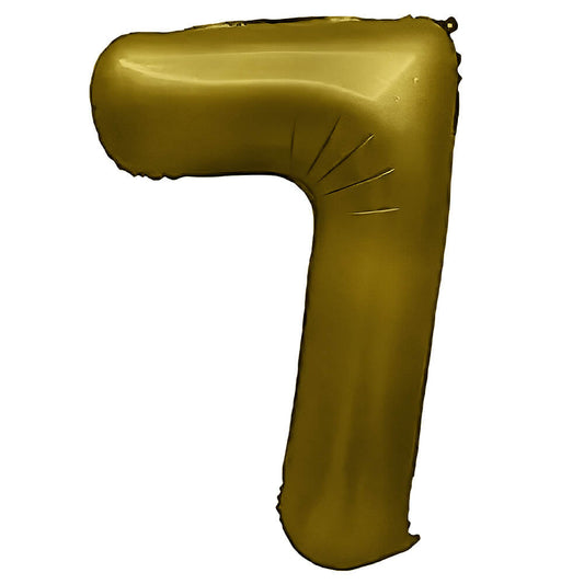32 inch NUMBER 7 - METAL BALLOONS - VINTAGE GOLD | USA Decoration®