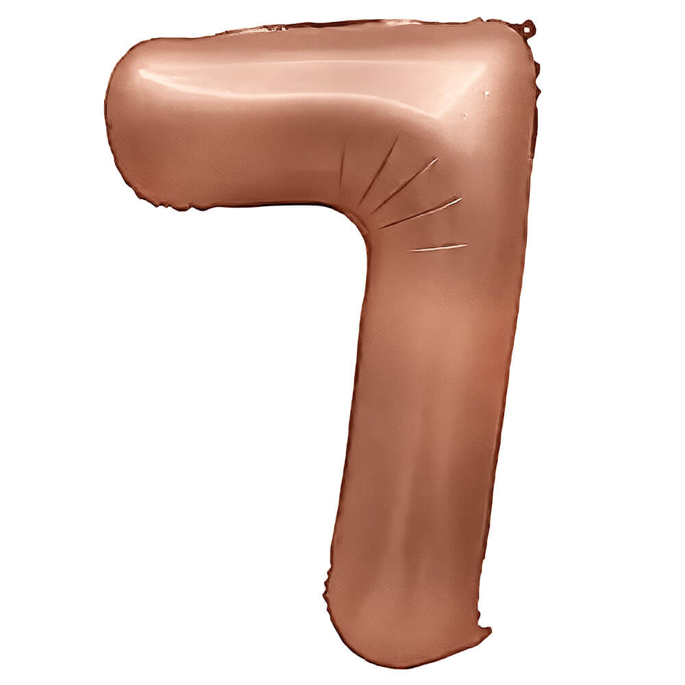 32 inch NUMBER 7 - METAL BALLOONS - ROSE GOLD | USA Decoration®