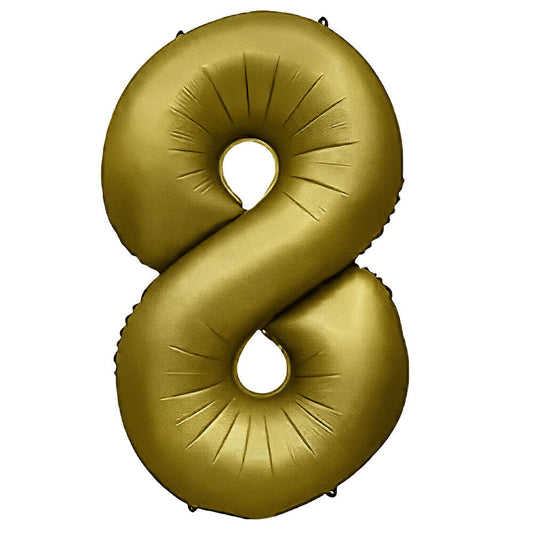 32 inch NUMBER 8 - METAL BALLOONS - VINTAGE GOLD | USA Decoration®