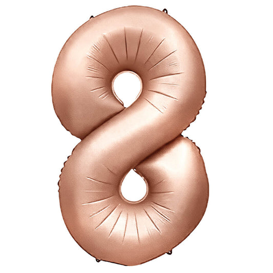 32 inch NUMBER 8 - METAL BALLOONS - ROSE GOLD | USA Decoration®