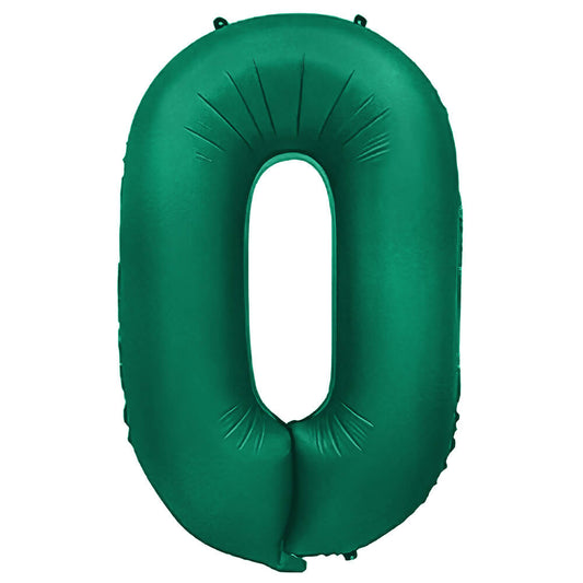 32 inch NUMBER 0 - METAL BALLOONS - GREEN | USA Decoration®