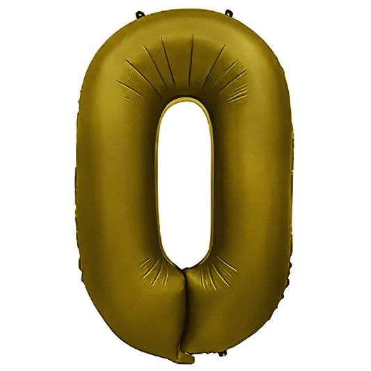 32 inch NUMBER 0 - METAL BALLOONS - VINTAGE GOLD | USA Decoration®