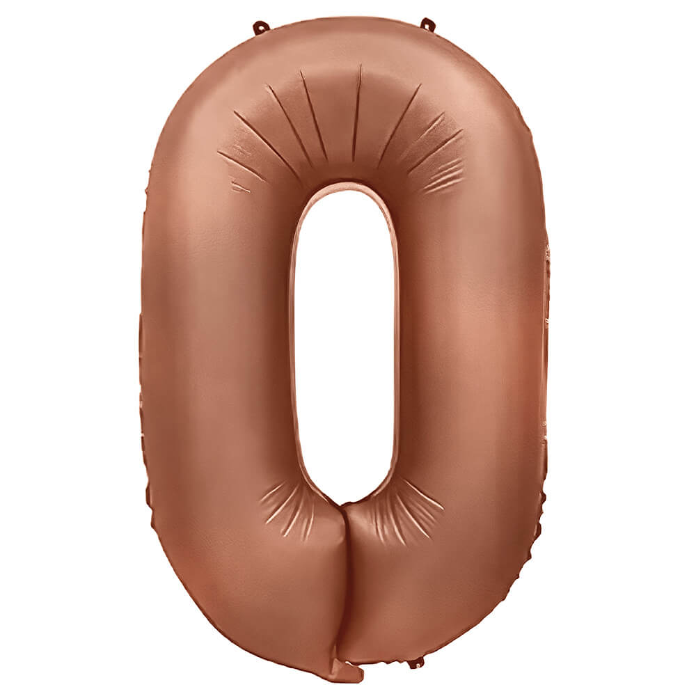 32 inch NUMBER 0 - METAL BALLOONS - ROSE GOLD | USA Decoration®