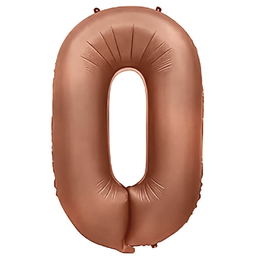 32 inch NUMBER 0 - METAL BALLOONS - ROSE GOLD | USA Decoration®